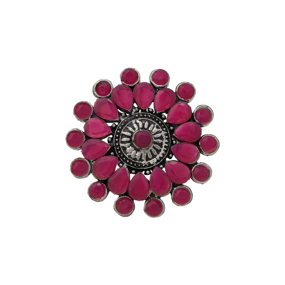 Dot&Dazzle stone studded ring (Red)