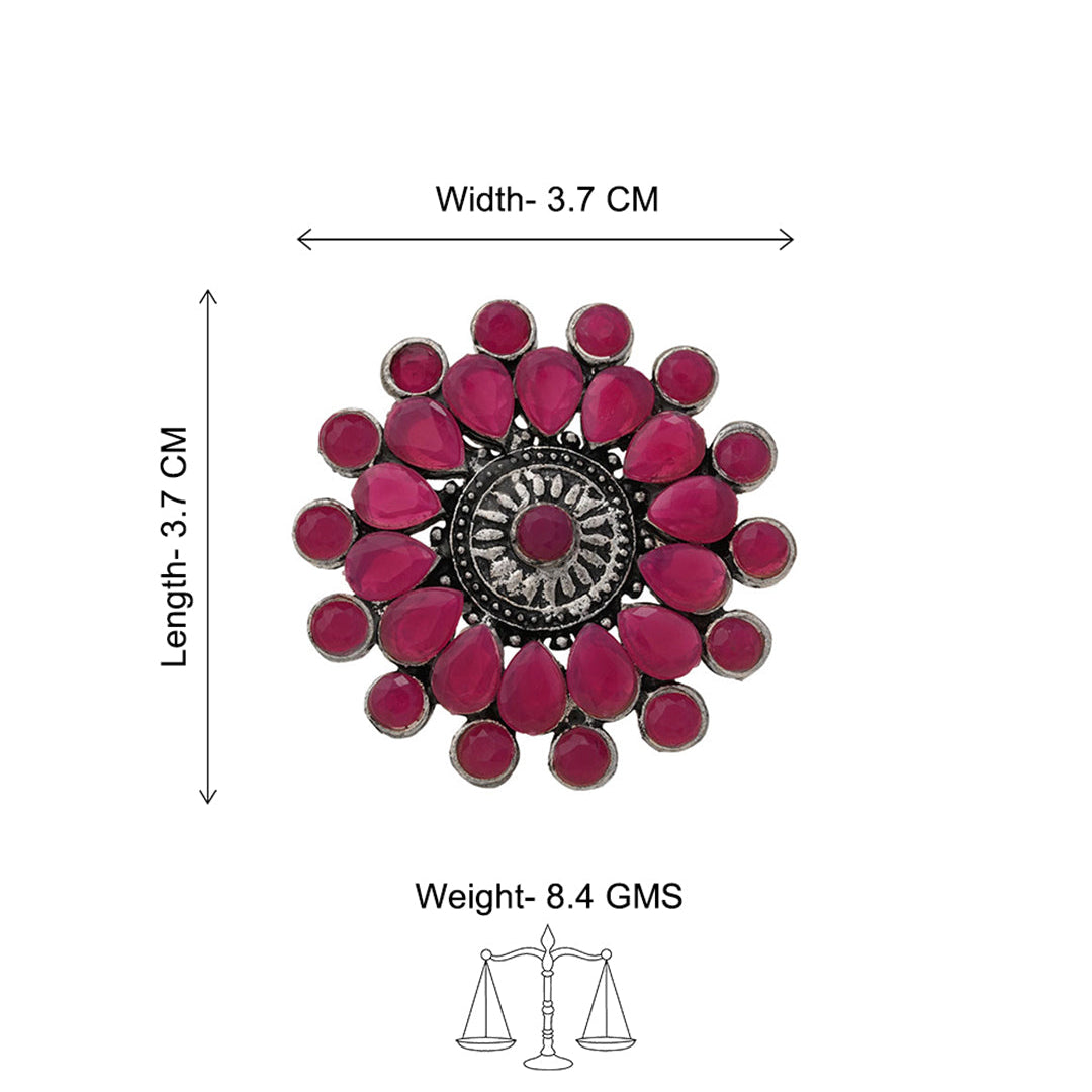 Dot&Dazzle stone studded ring (Red)