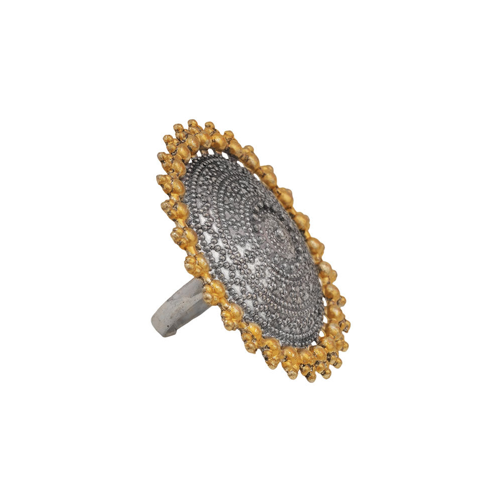 Aurora Sun oxidised ring