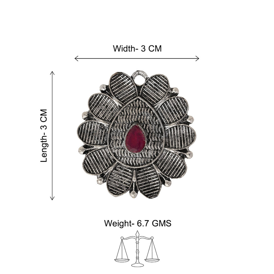 PetalStone oxidised ring (Red)