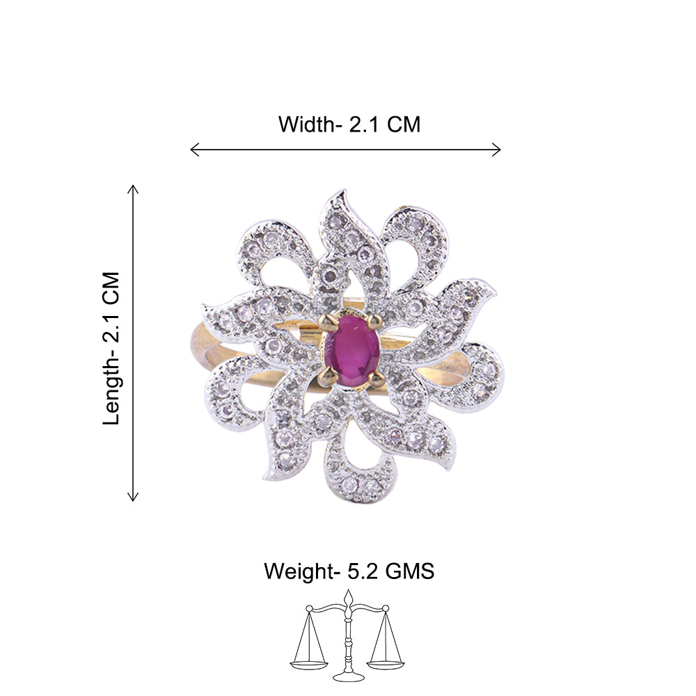 Rays and petals zirconia rings