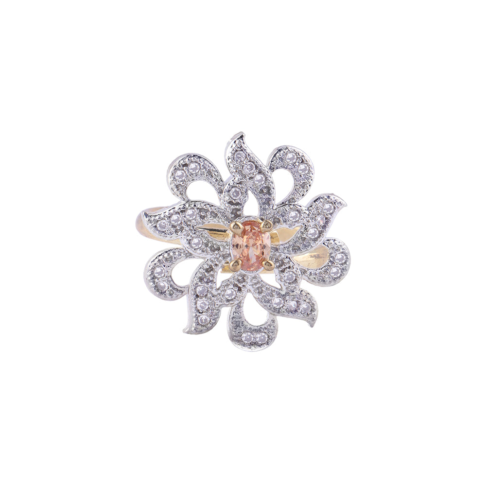 Rays and petals zirconia rings