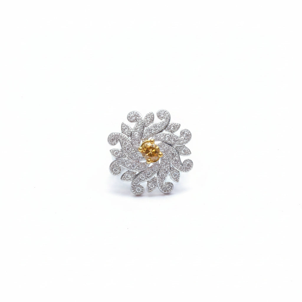 Twirl swirl zirconia rings