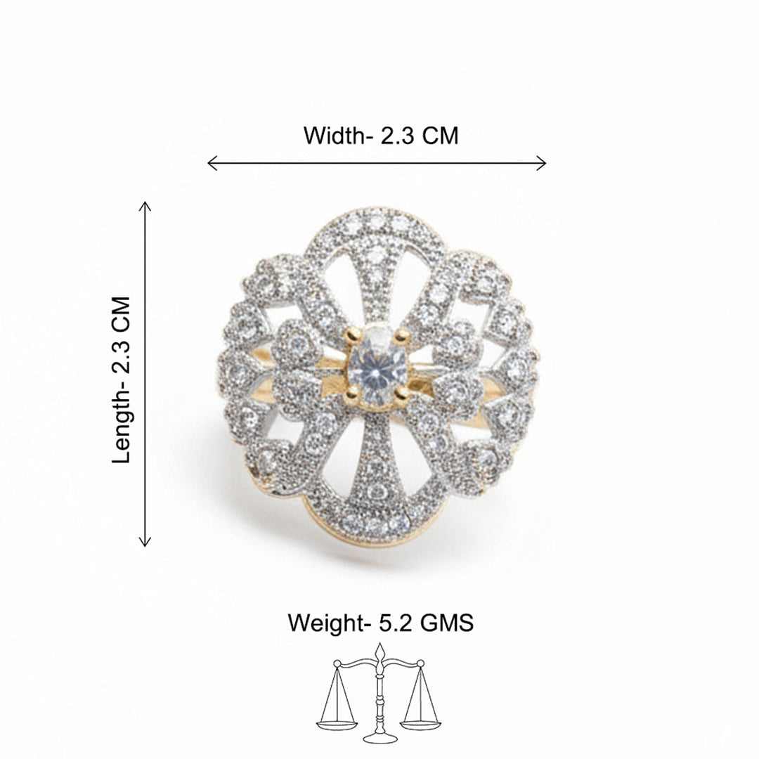 Urban Bloom stone studded zirconia rings