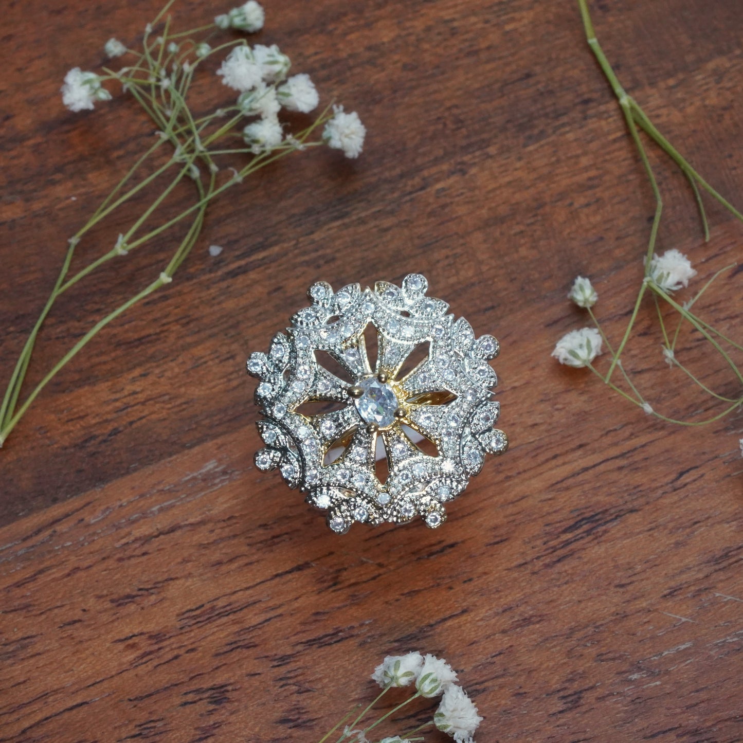 Dazzel design stone studded zirconia rings