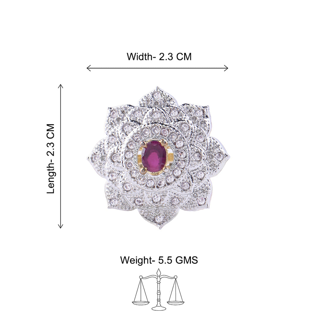 Lotus love stone studded zirconia rings