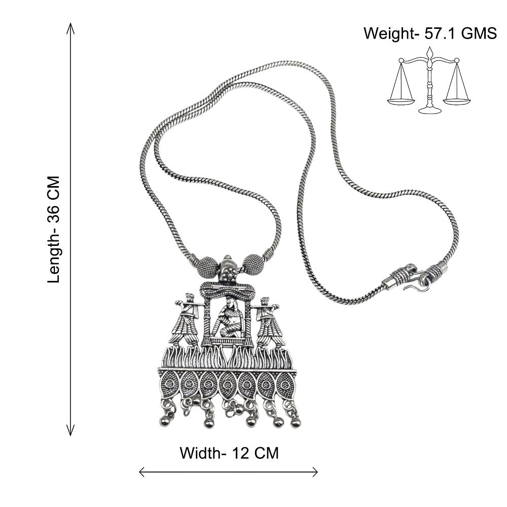 Queen's chariot oxidised chain neckpiece (Silver)