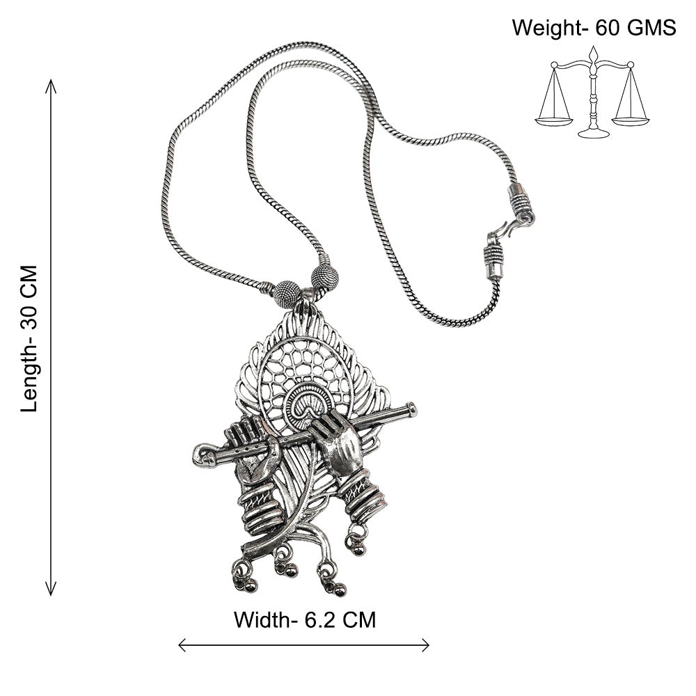 Sacred symphony oxidised chain neckpiece (Silver)