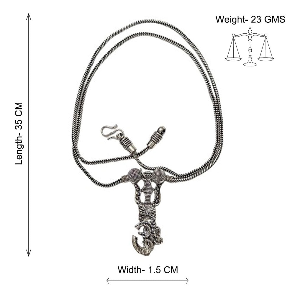 Mystic Harmony oxidised chain neckpiecered (Silver)