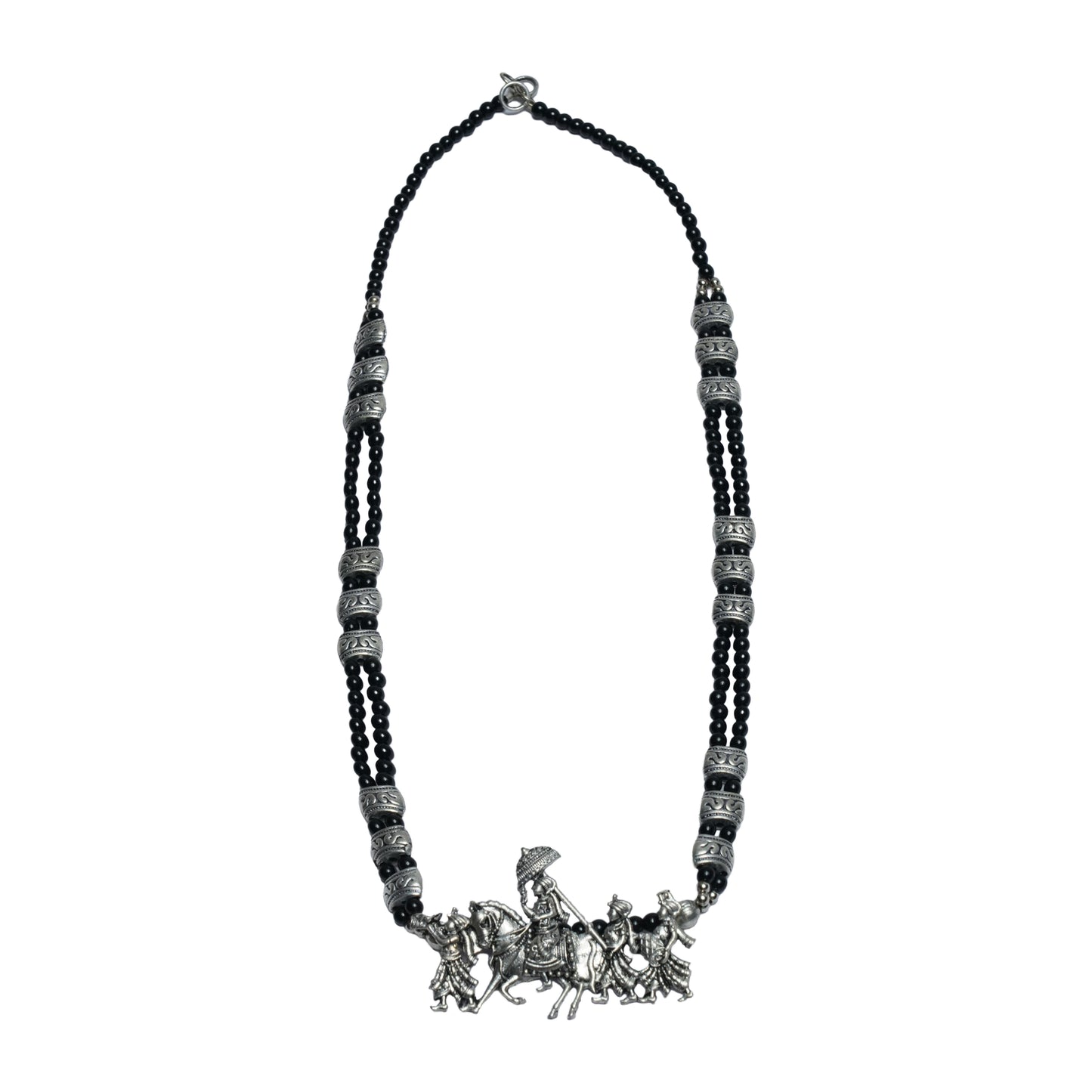 Black Beaded Oxidised Neckpiece