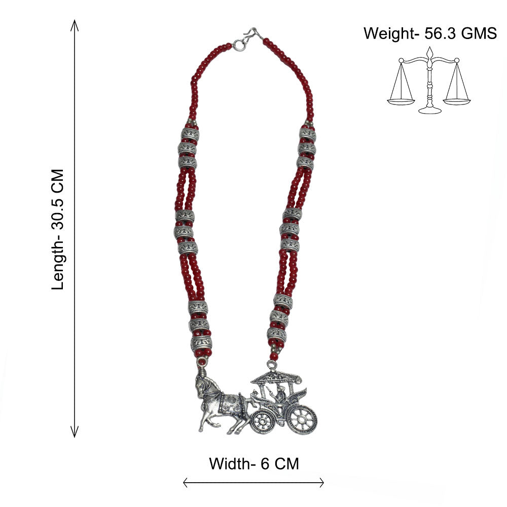 Royal ride statement pendant neckpiece (Red)