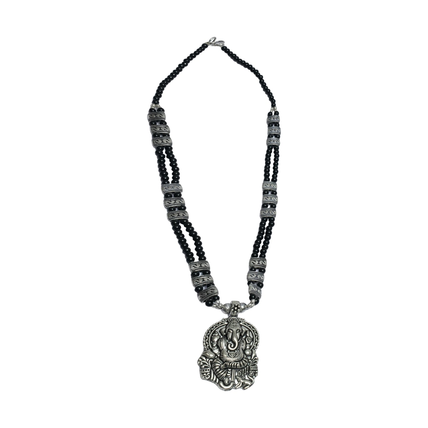 Black Beaded Oxidised Neckpiece