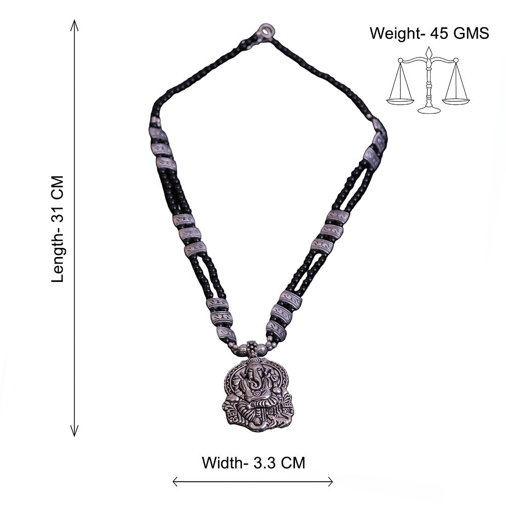 Black Beaded Oxidised Neckpiece