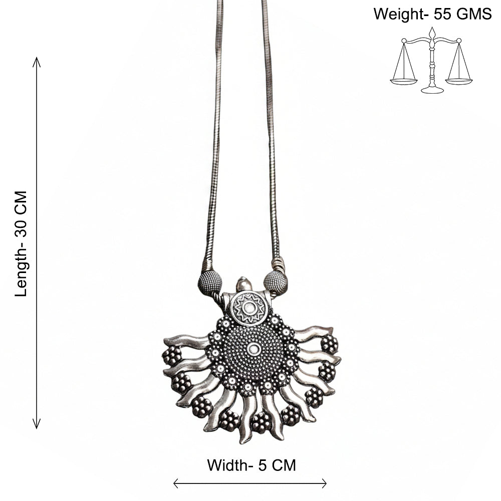 Oxidised Round pendent chain set
