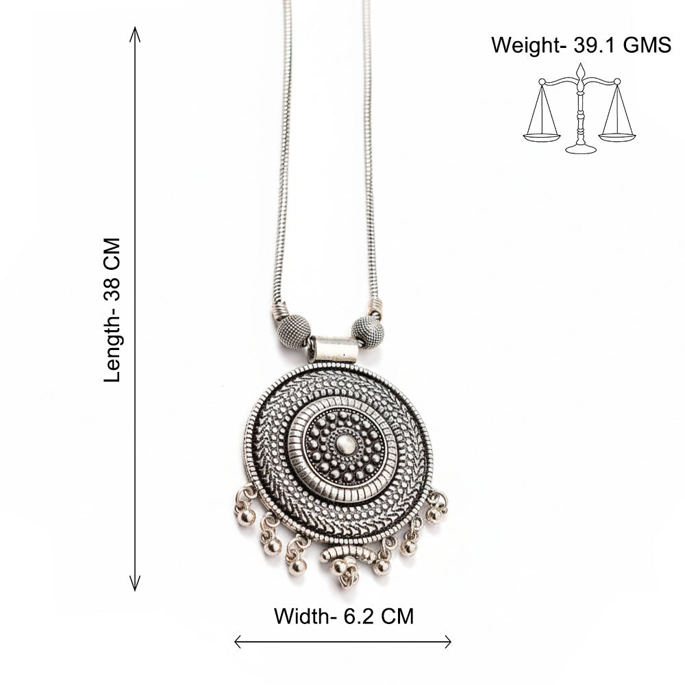 Oxidised Round pendent chain set