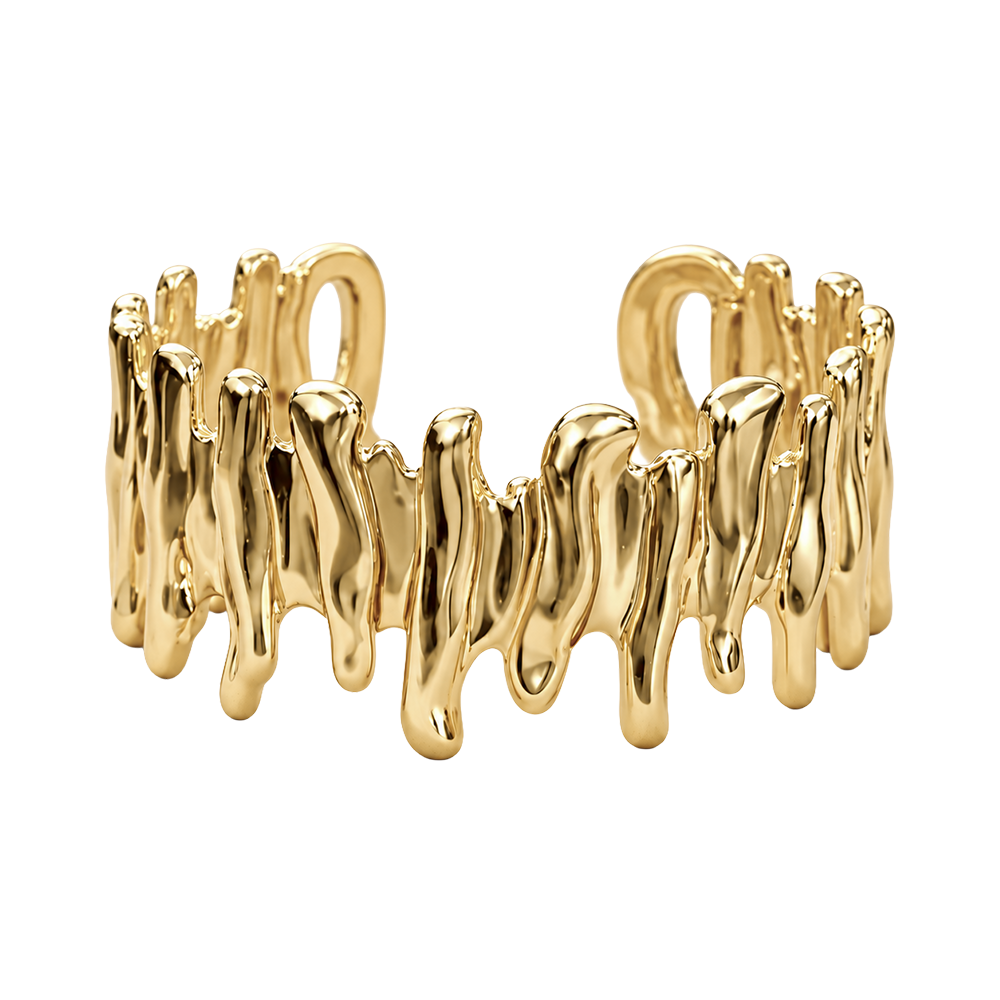 Golden Drip Statement Bracelet