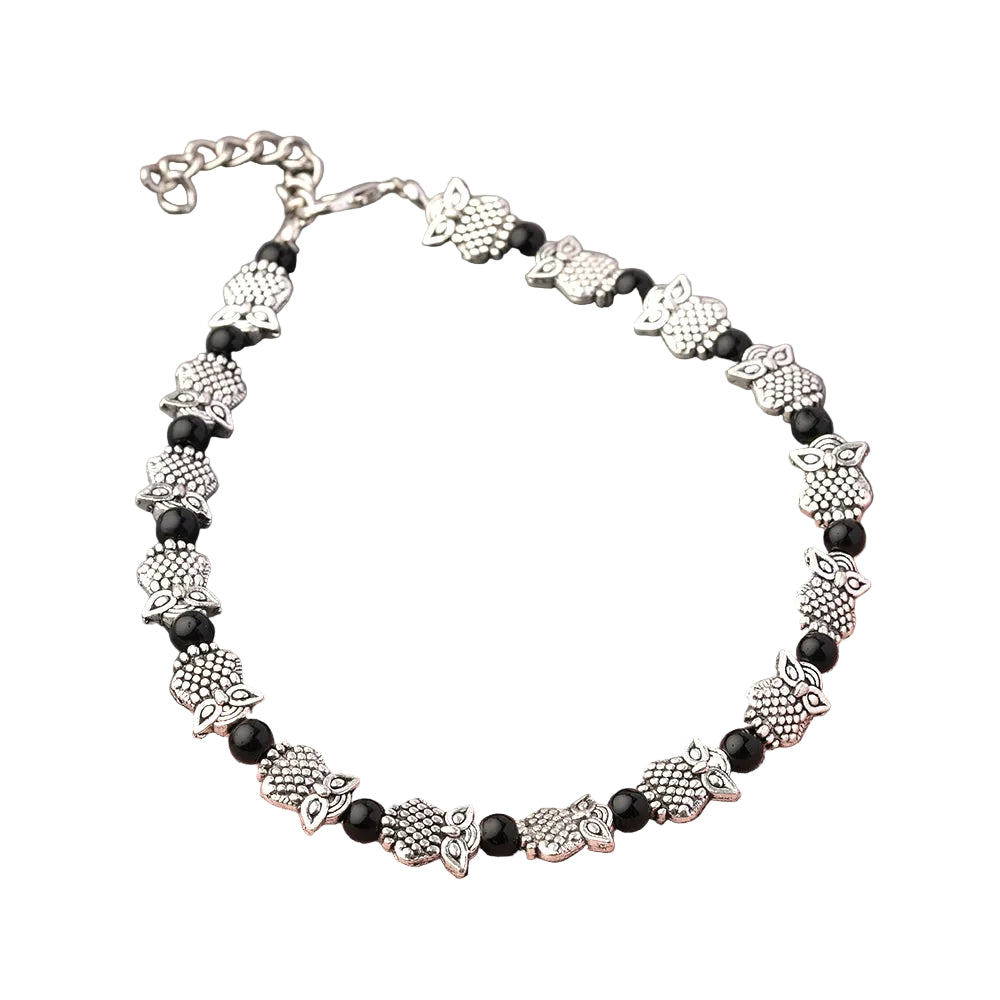 AwesomeOwl Oxidised anklet (Black)