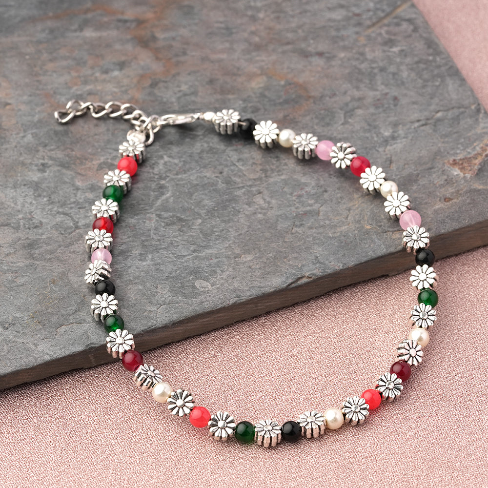 DaisyDits beaded anklet (Multicolored)