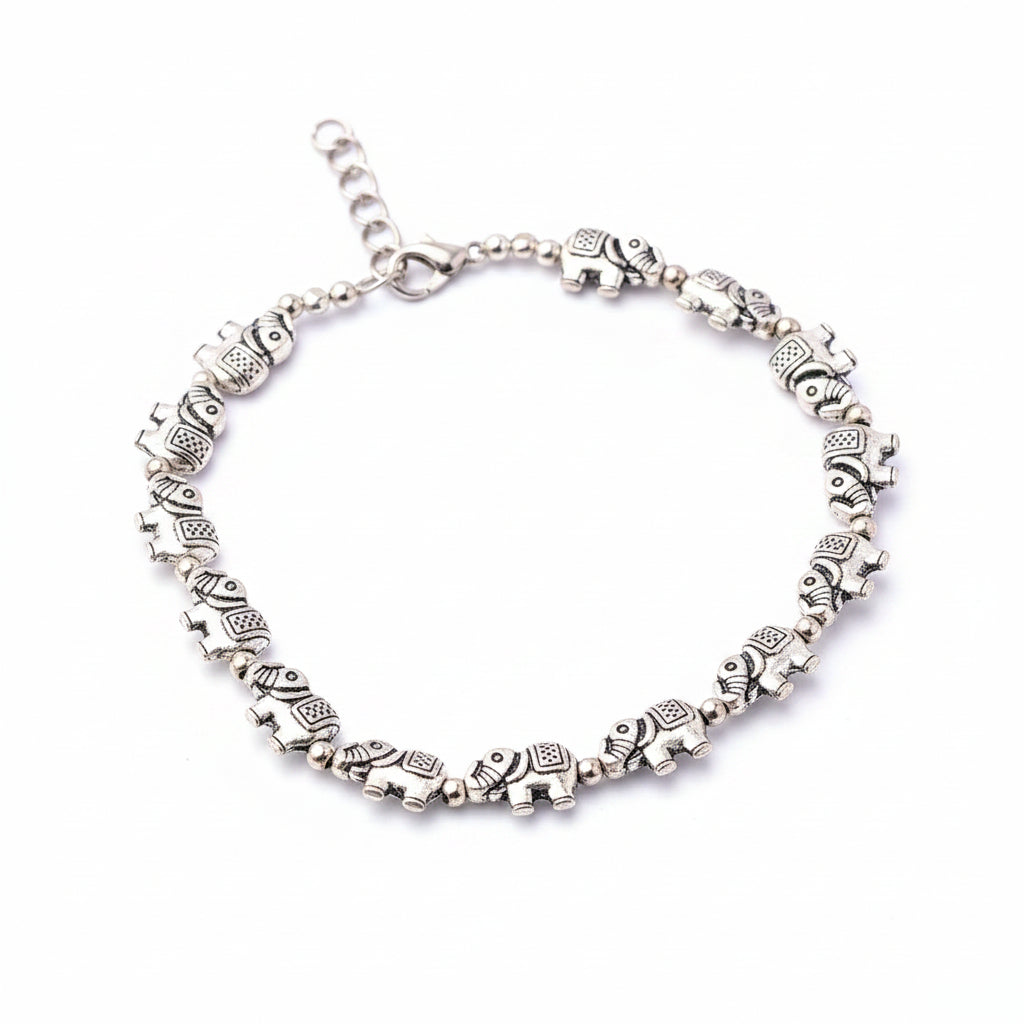 EleBeads beaded anklet (Silver)