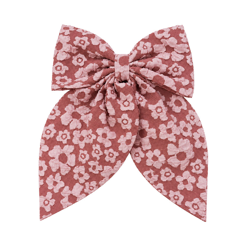 Floral Print Bow Hair Clip