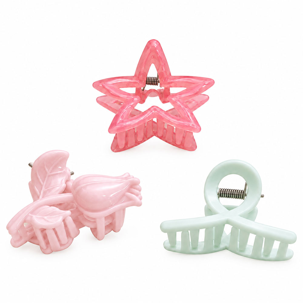 Pastel Star & Mini Claw Hair Clip Set