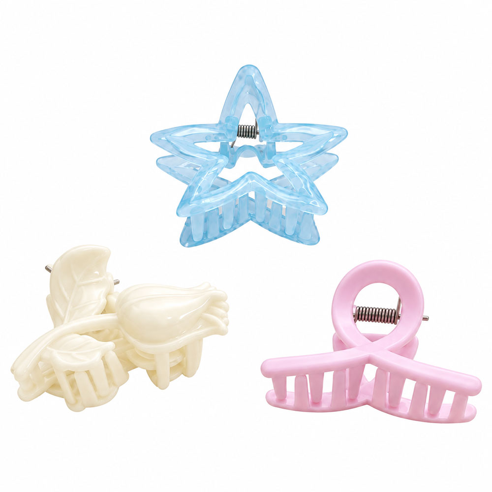 Pastel Star & Mini Claw Hair Clip Set