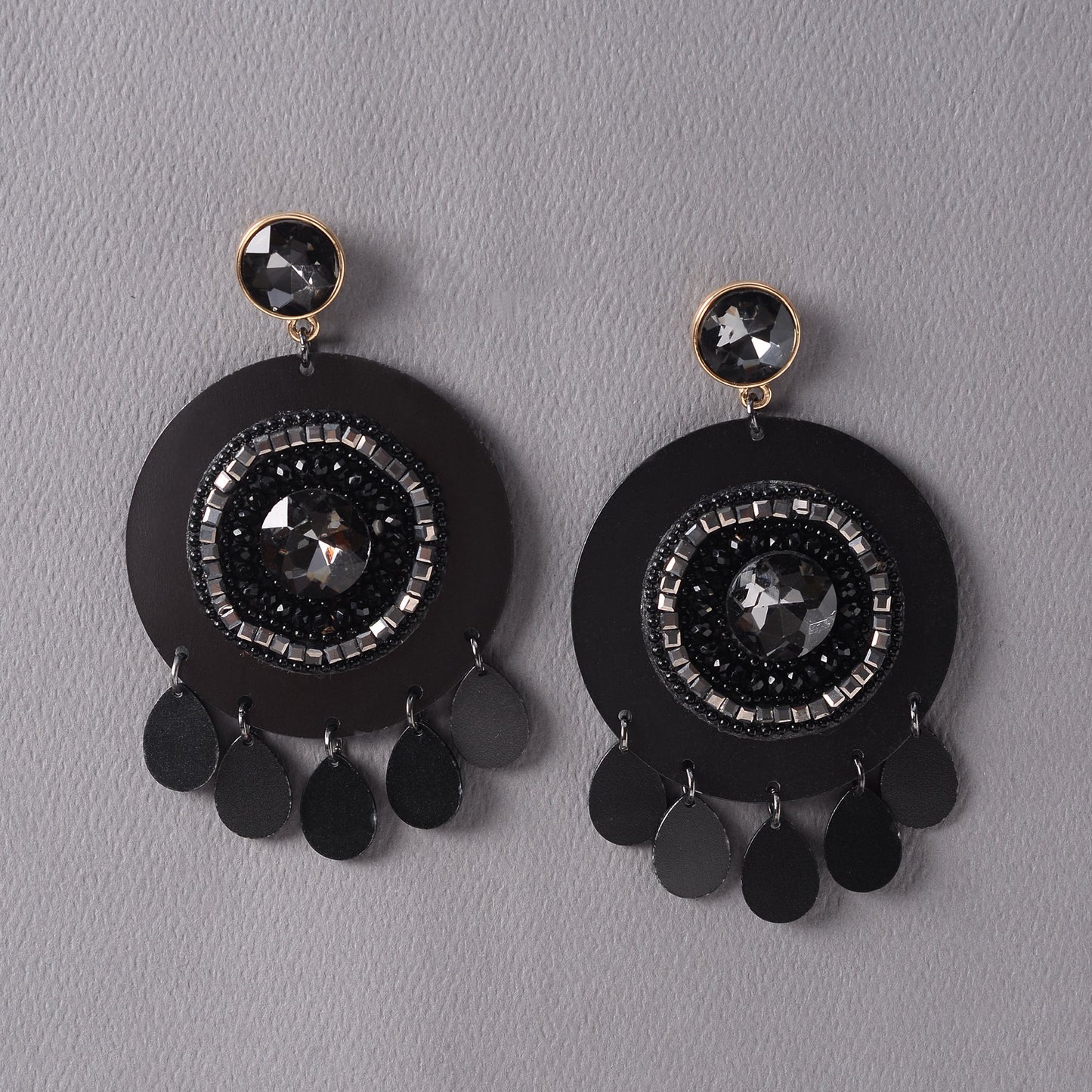 Black leather Earrings