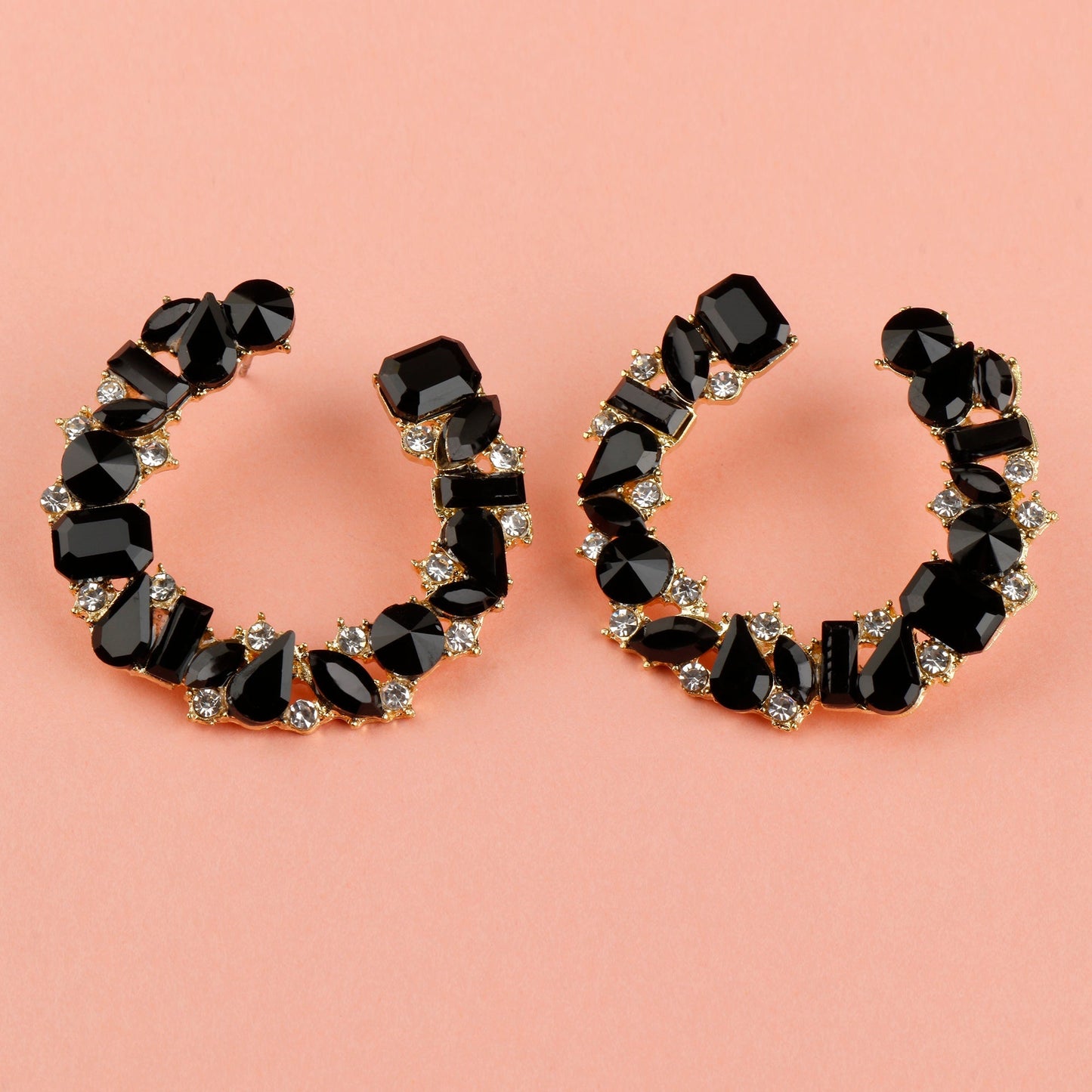 Black crystal Earrings