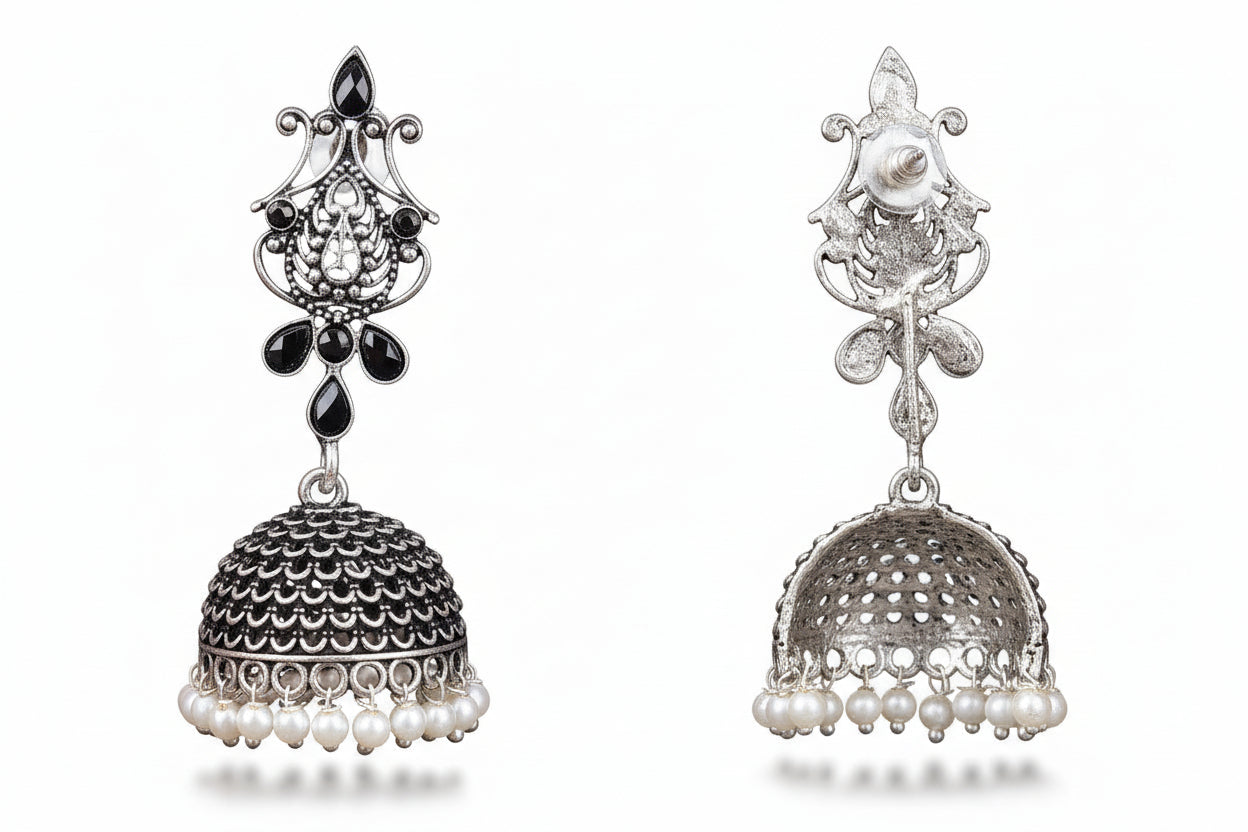 Kalash Kamal earring (Black)