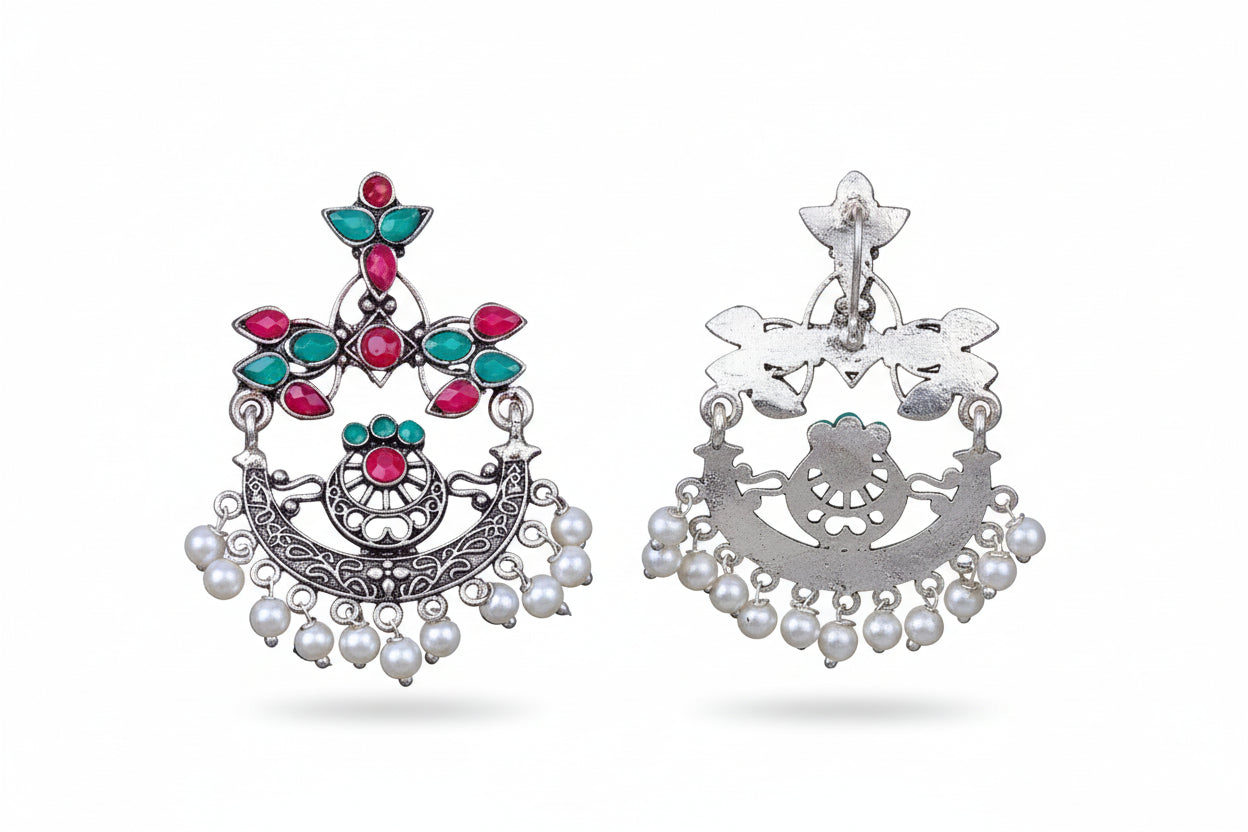 Carved Charm Dangler earrings (Multicolored)