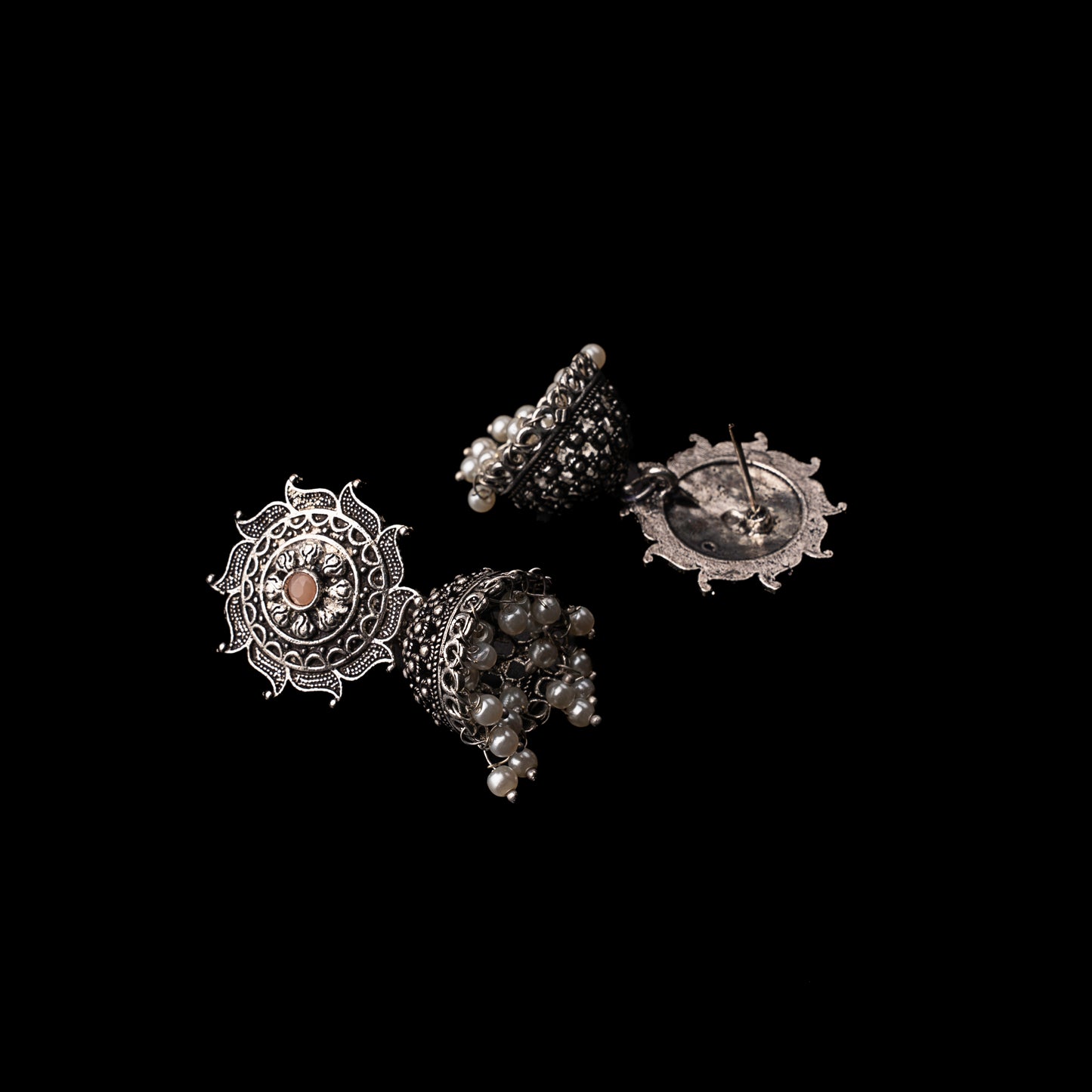 Sooraj radiance pearl jhumki earring (Light Orange)