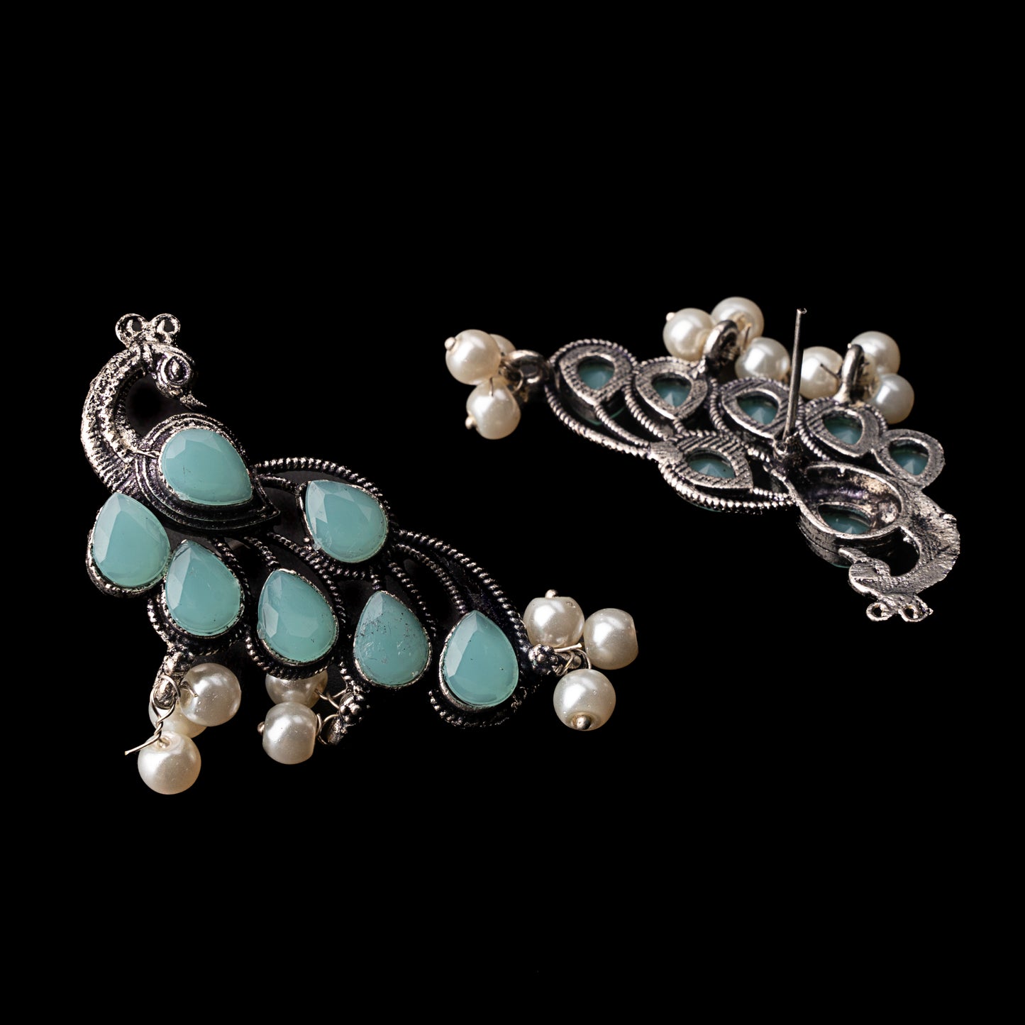Mor vibrance pearl dangler earrings (Mint)
