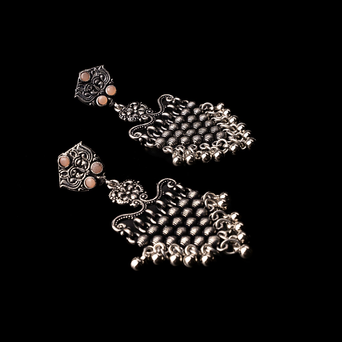 Chan-Chan ghunghroo dangler earring (Light Orange)