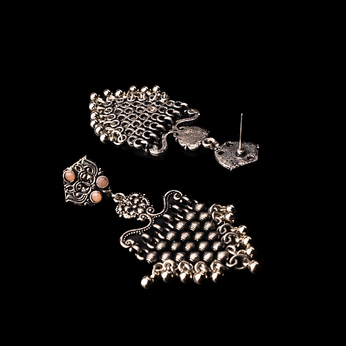 Chan-Chan ghunghroo dangler earring (Light Orange)