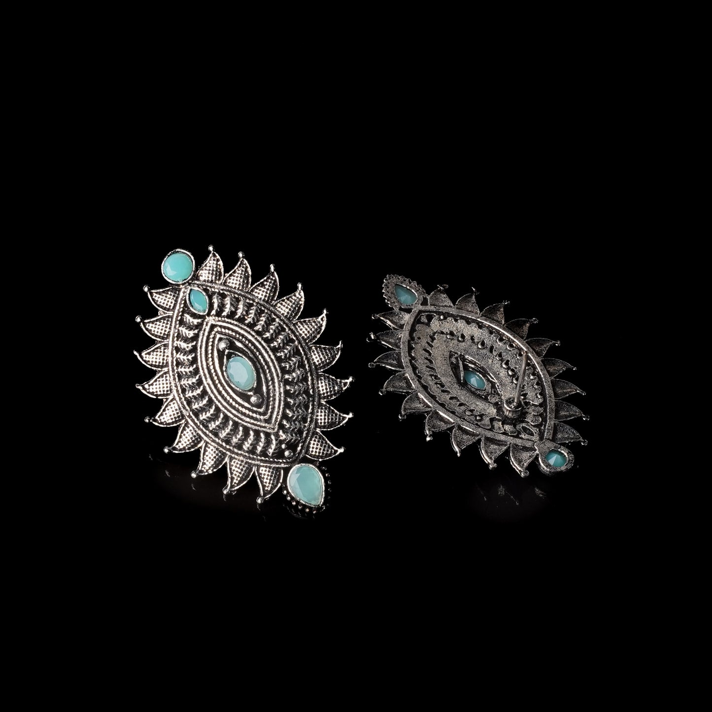 Oval drop stud earrings (Mint)