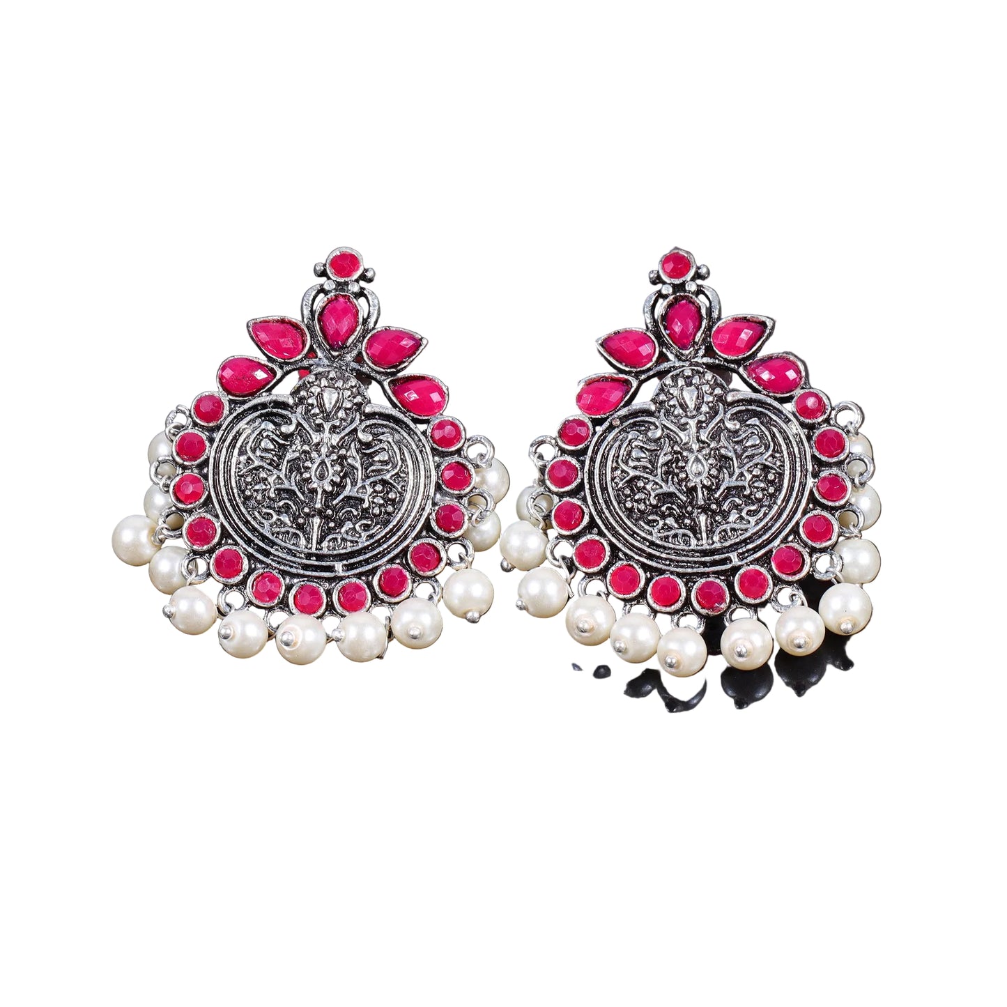 Royal flare stud earrings (Red)
