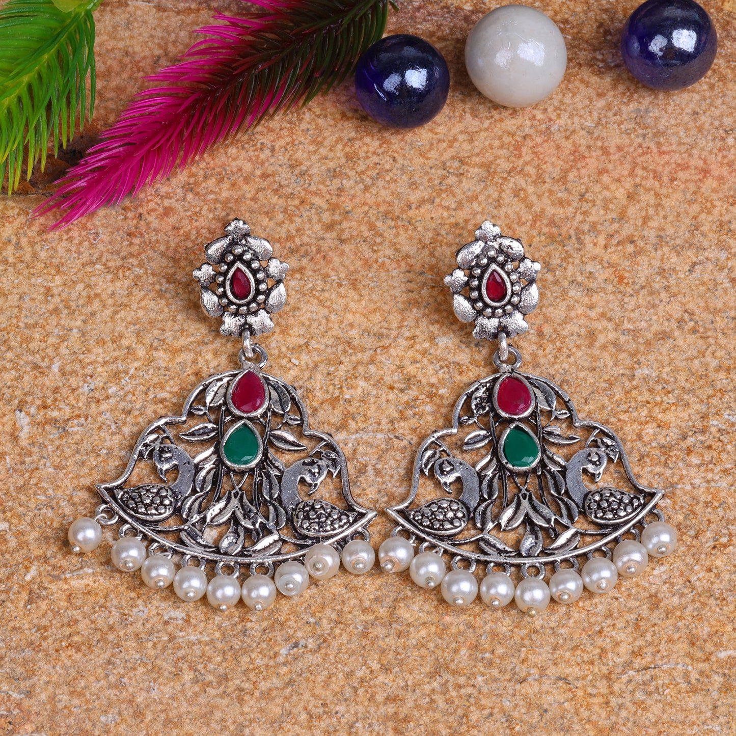 Morpatra dangler earrings (Multicolored)