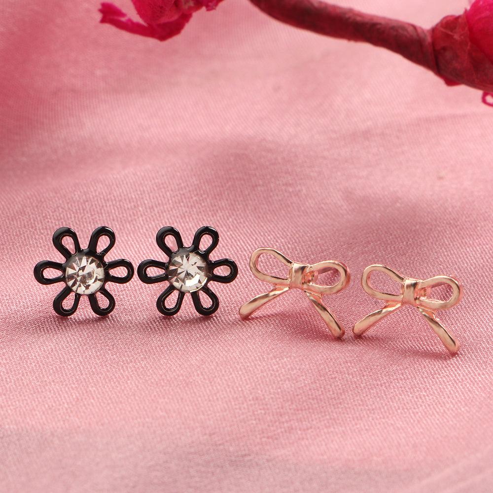 Petal Tied- Combo stud earrings