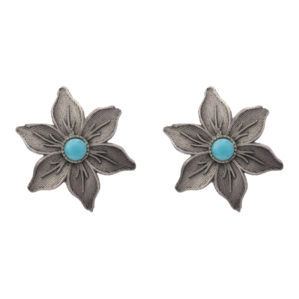 Minima-lily stud earrings (Sky Blue)