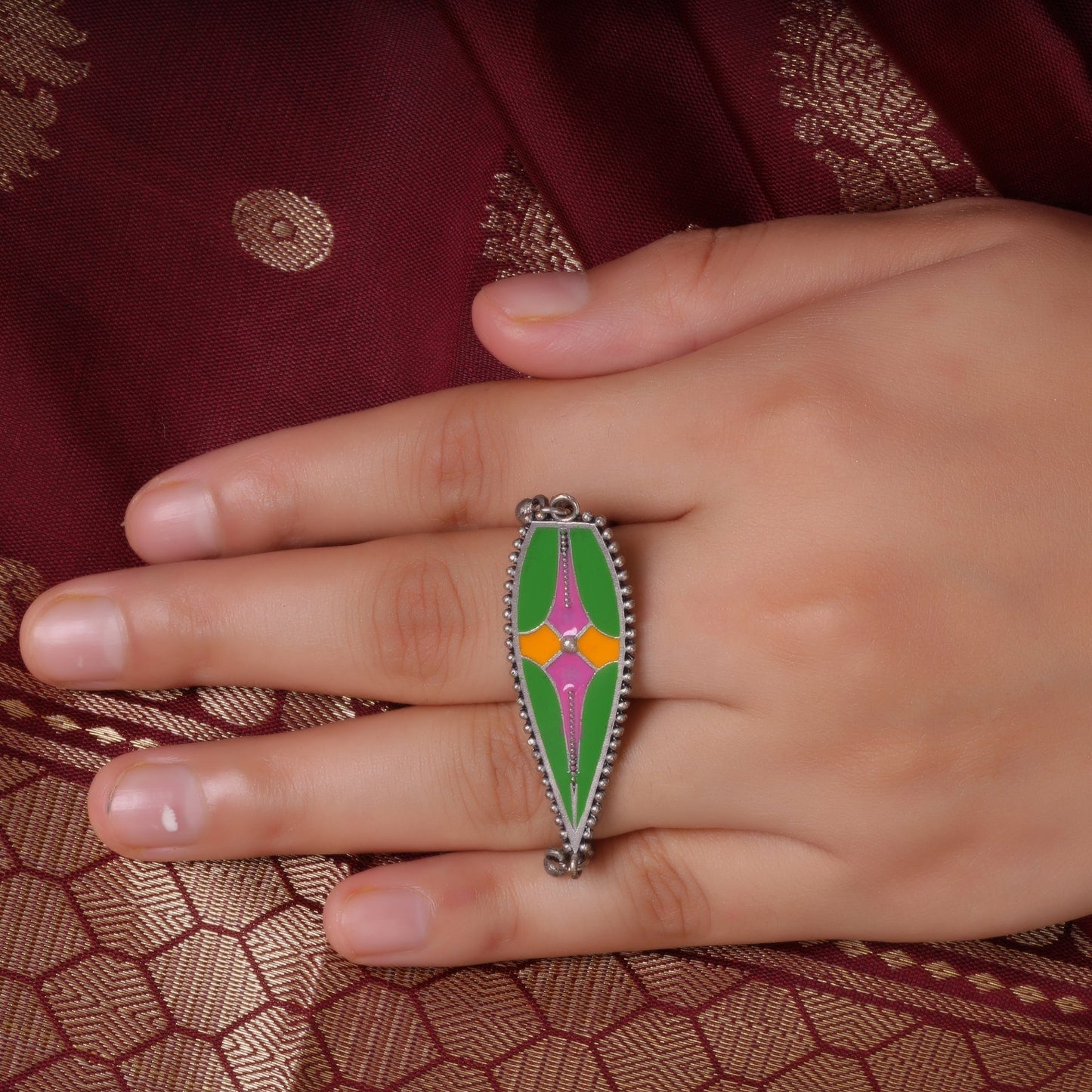 Handpainted Brass Ring