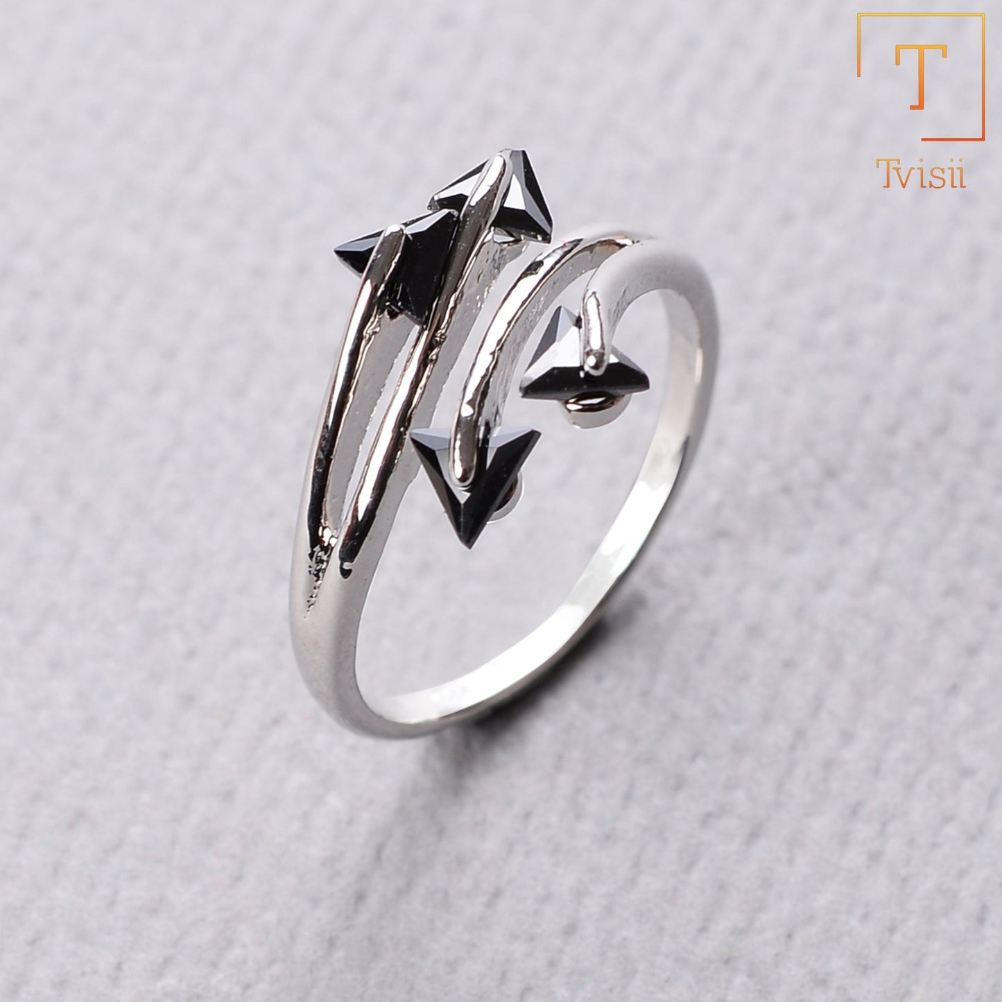 Black adjustable Rings