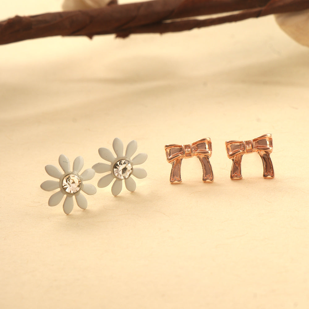 Flora Knot- Combo stud earrings