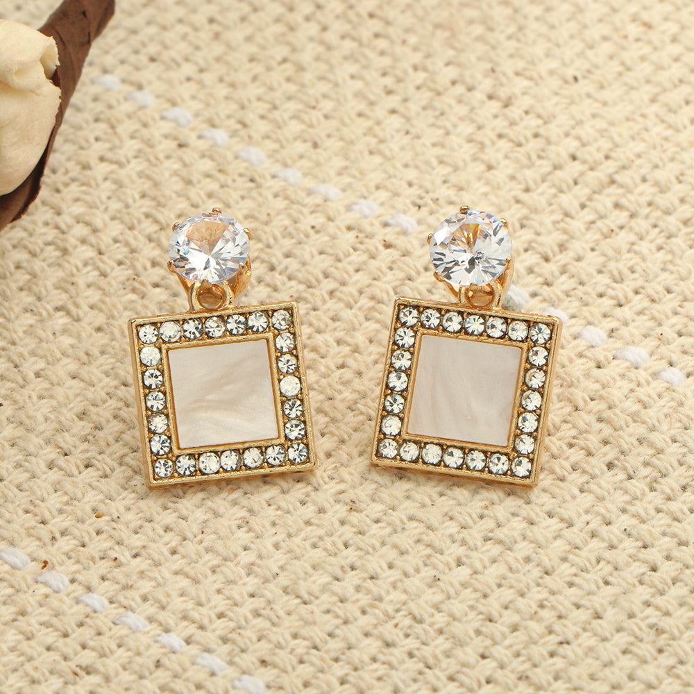 Sparkle frame- Stone studded dangler earrings