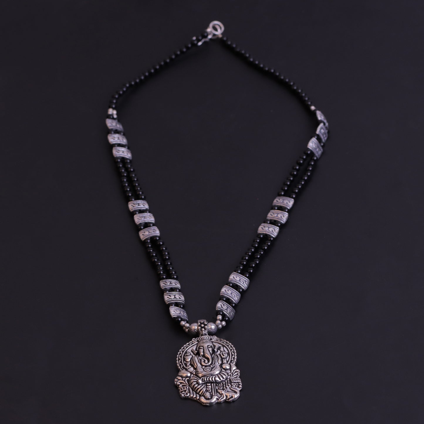 Black Beaded Oxidised Neckpiece