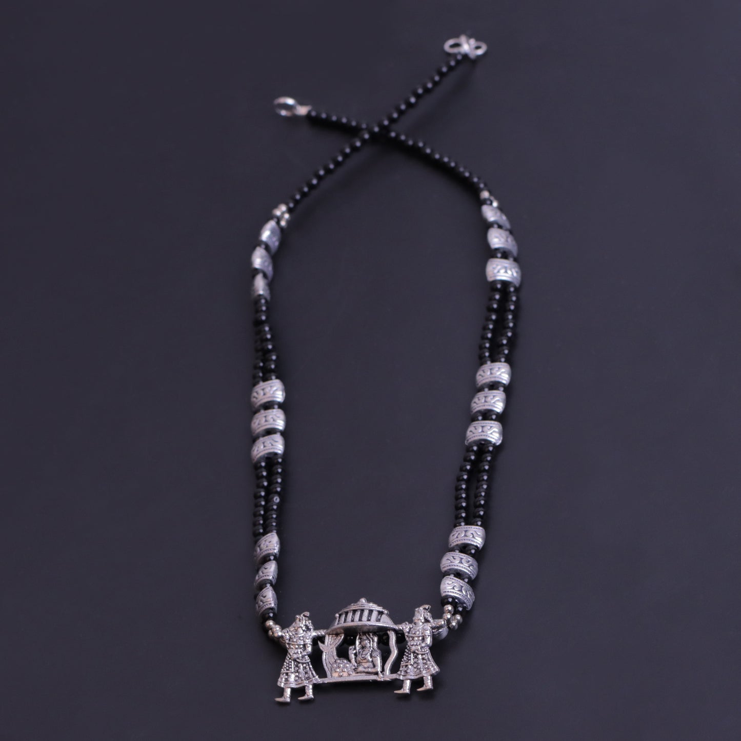 Black Beaded Oxidised Neckpiece
