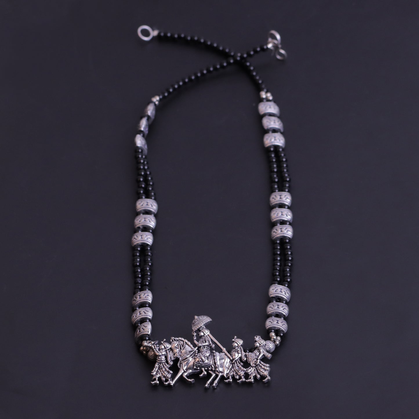 Black Beaded Oxidised Neckpiece