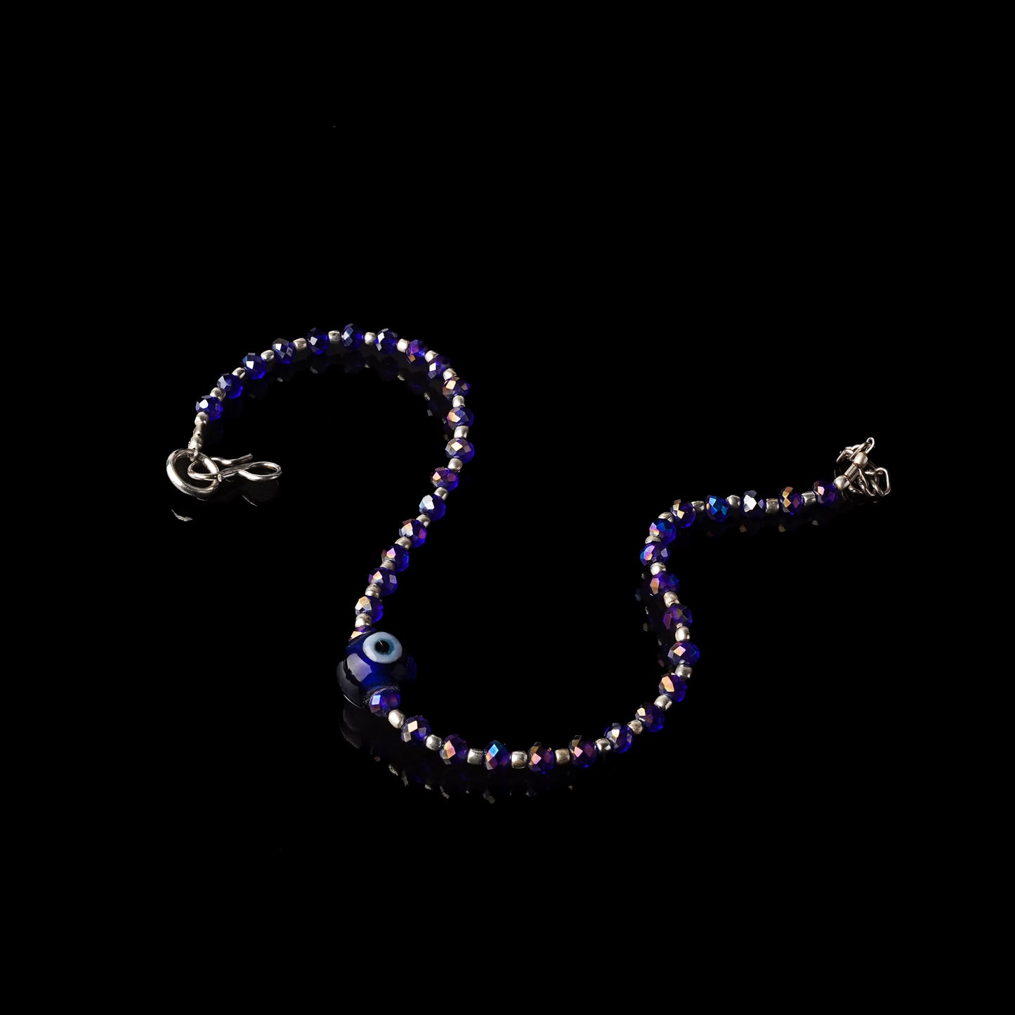 Evil eye beaded anklet (Purple)