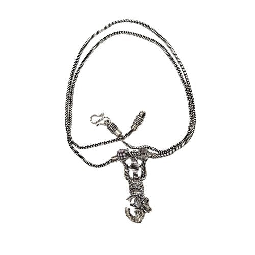 Mystic Harmony oxidised chain neckpiecered (Silver)