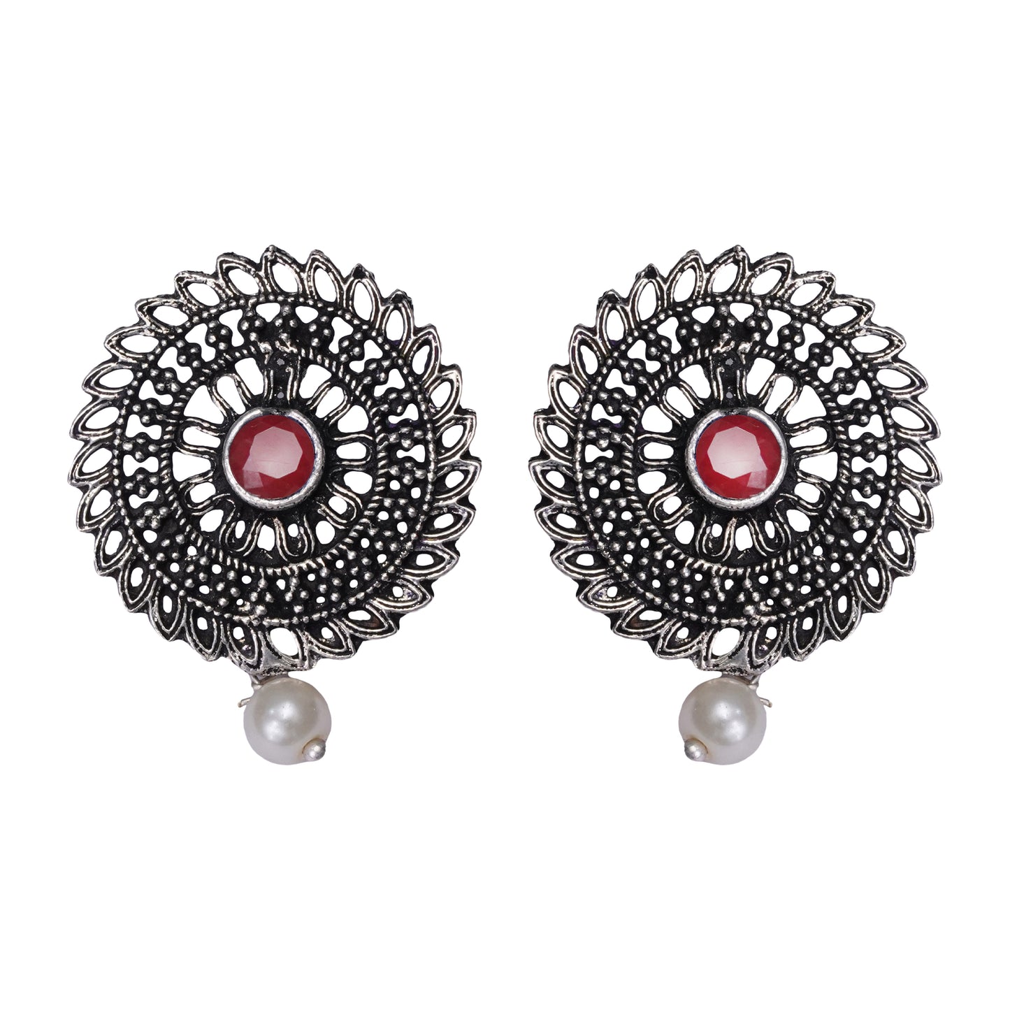 Charming Chakra stud earrings (Dark Maroon)