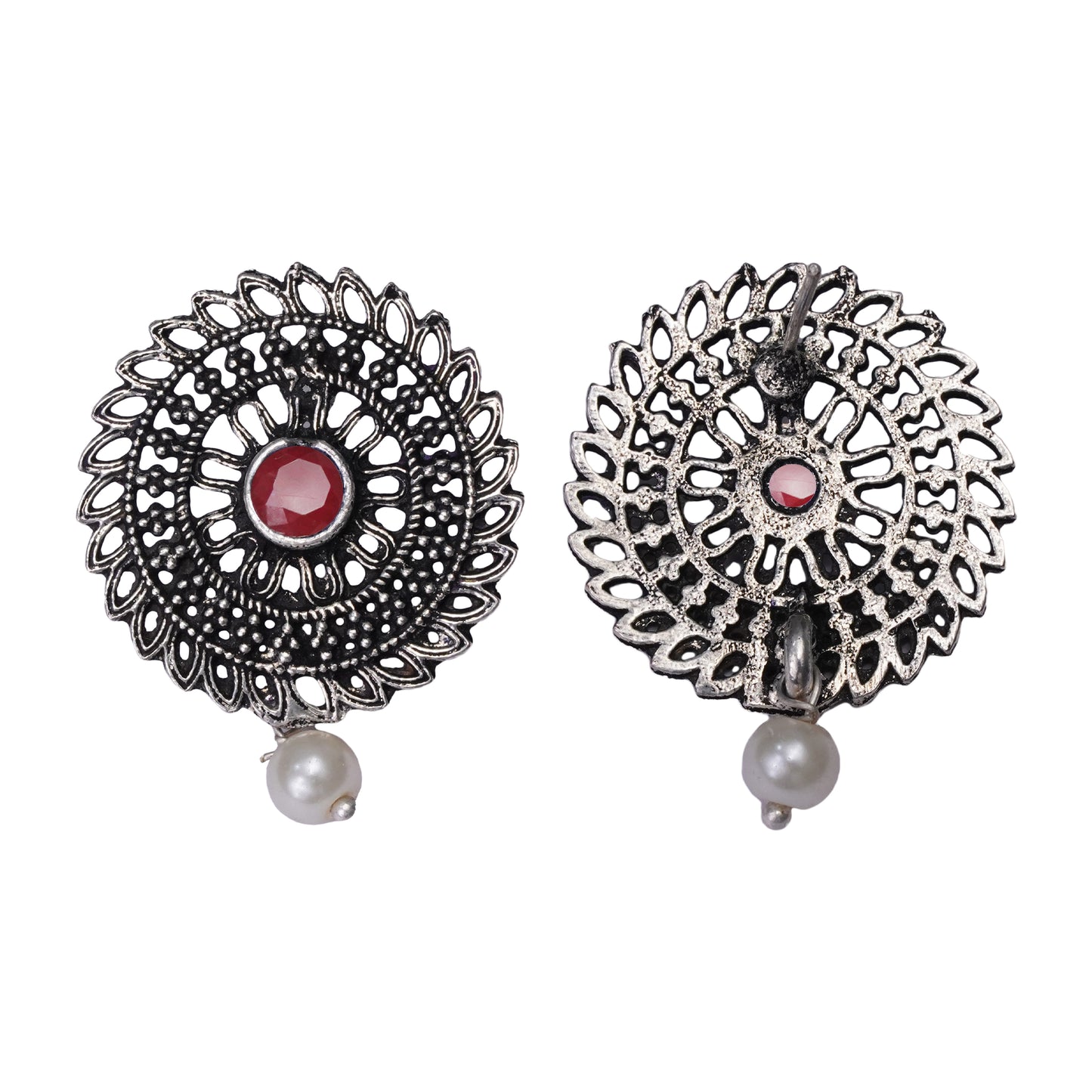 Charming Chakra stud earrings (Dark Maroon)